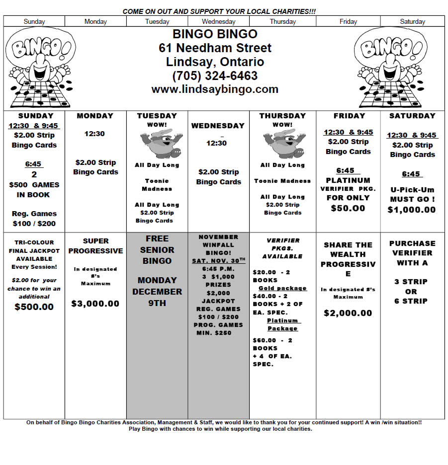 Lindsay Bingo Bingo